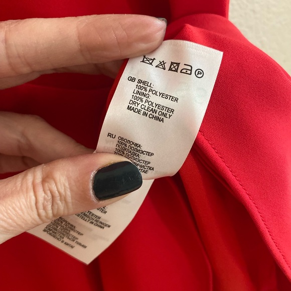 Reiss Red Ruffle Short Mini Odessa Dress, size 10 - Picture 6 of 9